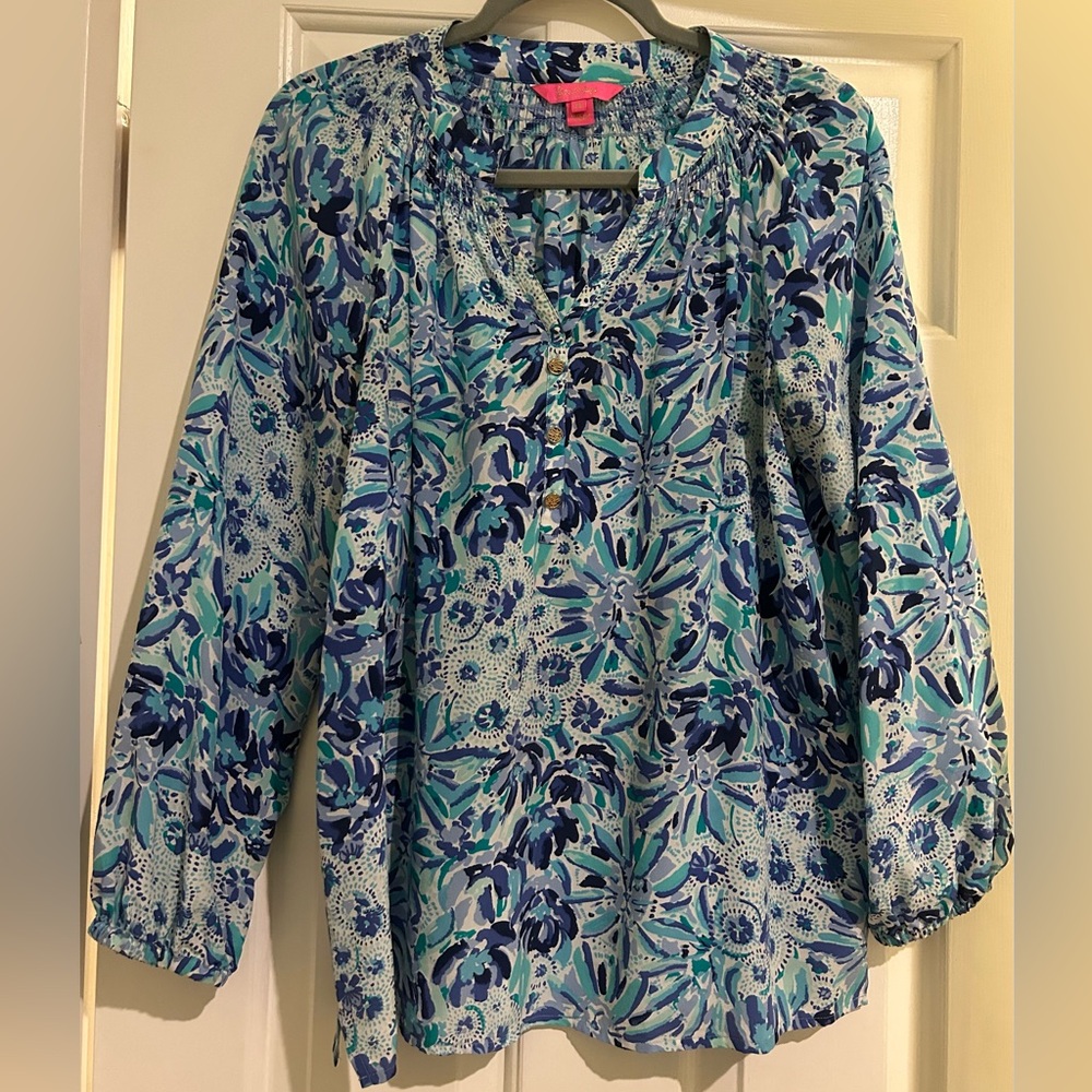Lilly Pulitzer silk Elsa top, EUC